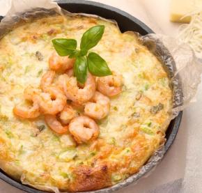 Frittata with Zucchini and Shrimps